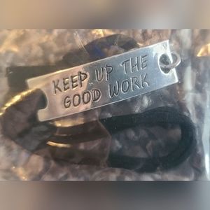 NIP Inspirational Bracelet- Black Suede Adjustable Band with Silver Plate